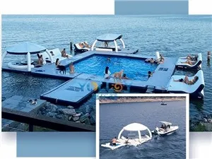 Uppblåsbar Floating Island Water Leisure Platform